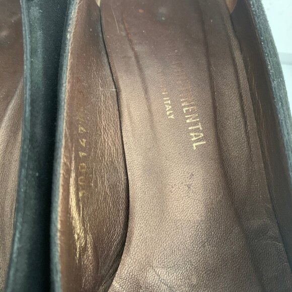 Vintage Black Suede Woven Detail Heels Size 7 - Picture 4 of 9